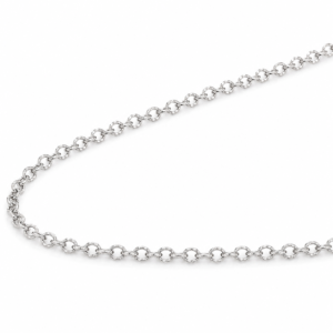 9ct White Gold Trace Diamond Cut Chain