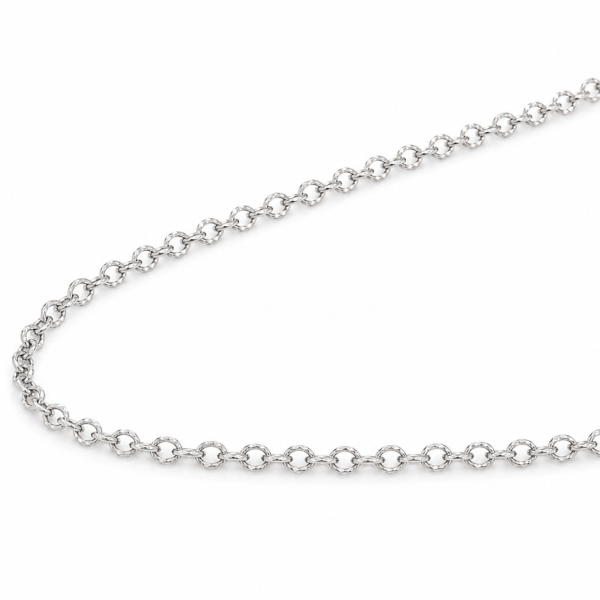 9ct White Gold Trace Diamond Cut Chain
